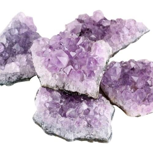 Random 1PCS Quartz Crystals Stone Brazilian Amethyst Cluster Decoration Mineral Bare Stone Crafts Irregular Gemstones Kid Gift