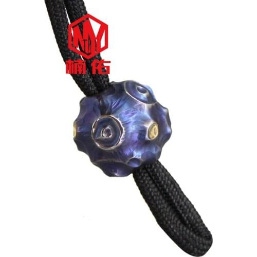 1PCS EDC Meteorite Shape Titanium Alloy Paracord Knife Bead Parachute Drop Pendant