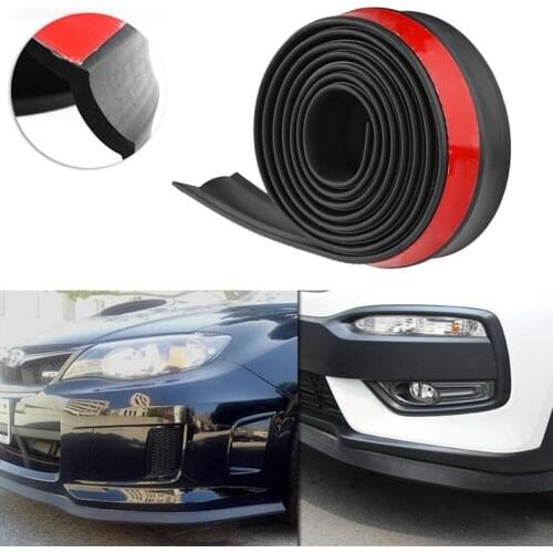 100" Universal Black Car Styling Accessories Front Bumper Lip Splitter Spoiler Valance Chin Skirt Body Rubber Protector Strip
