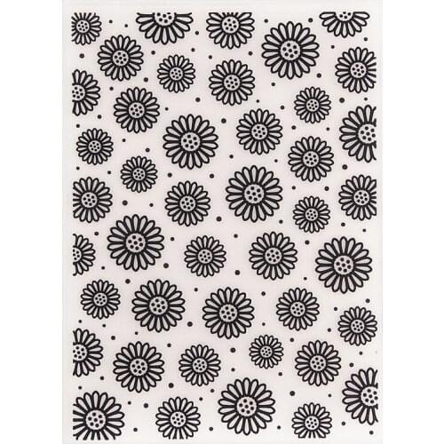 15x15 Daisy Flowers Embossing Folders Plastic Halloween Scrapbooking DIY Template Fondant Cake Photo Album Christmas Card Making