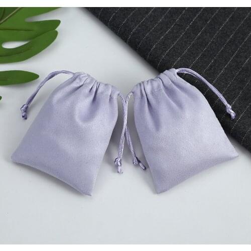 20pcs Flannel Jewelry Bag Packaging Pouches Chic Wedding Favor Gift Bag Velvet Drawstring Pouch for Cosmetic Makeup Eyelashes