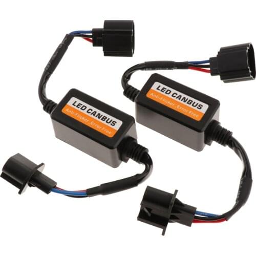 2X H13 LED CAN-BUS Warning Error Free Decoder Canceller Capacitor Anti-flicker Resistor harness Hi/Lo Beam Headlight Systems