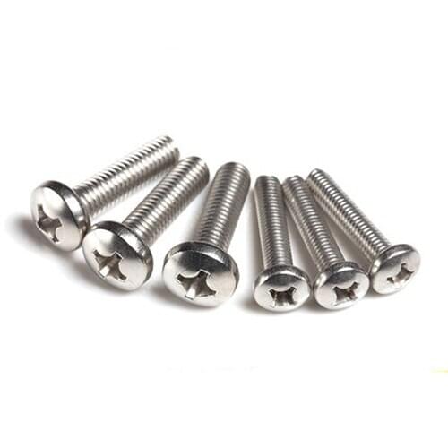 50Pcs 0#-80 UNF 304 Stainless Steel Phillips Round Pan Head Screws PHIL Cross Bolts
