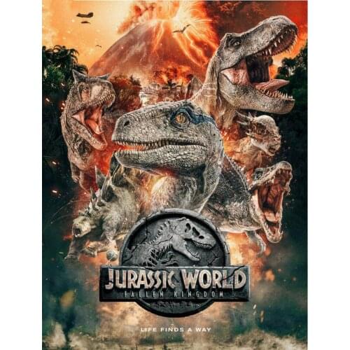 5D DIY Diamond Painting Jurassic World Animal Dinosaur 3D Embroidery Cross Stitch Mosaic Rhinestone Home Decoration Gift F0H463