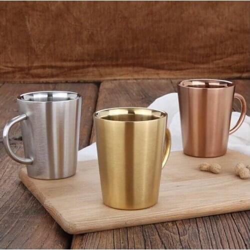 60pcs fashion 320ml 12oz Vacuum Cups Stainless Steel Mug Double Wall Beer Cup Insulated Milk Thermo Coffee Mug with handles