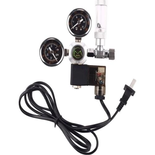 Aquarium CO2 Regulator W21.8 Magnetic Solenoid Valve Bubble Counter Water Plant Fish Tank CO2 Control