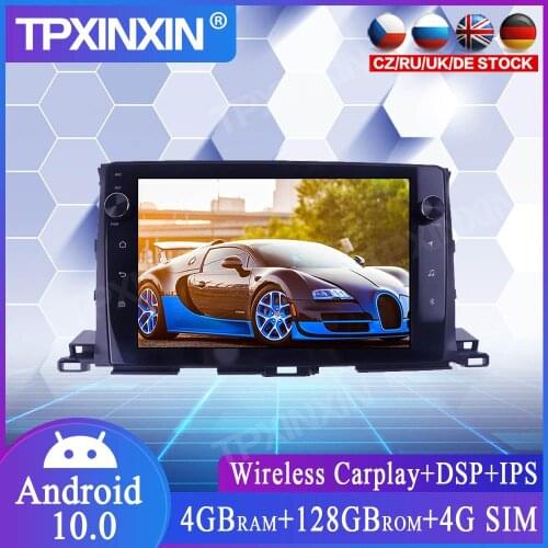 For Toyota Highlander 2015-2018 Touch Screen 128G Android 10 GPS IPS Car Multimedia Tesla Player Headunit Audio Radio Navigtion