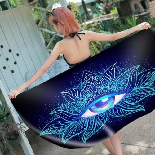 Free shipping Gift BOHO Mandala Lotus Flower Buddha All-seeing Eye Hand Adult Kids Yoga Yogi Spa Pool Swim Bath Beach Towel