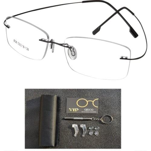 Brand designer women Unisex Titanium Rimless Glasses Frames Myopia Optical Frame mens Titanium Frameless Eyeglasses
