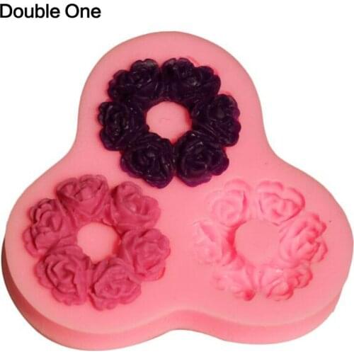 Double One silicone mold DIY resin jewelry pendant necklace molds Rose Flower wreath for Handcrafted Jewelry Making
