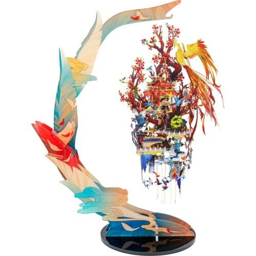 Art Model MU 3D Metal Puzzle Birds Pay Homage to the Phoenin building model KITS Assemble Jigsaw Puzzle Gift Toys For Children