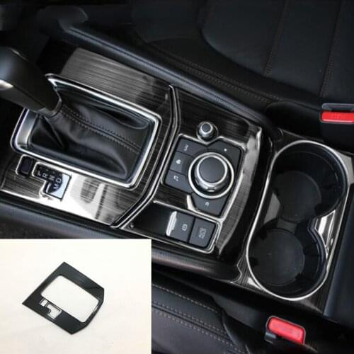 Stainless steel For Mazda CX-5 CX5 2017 2018 Car gear shift knob frame panel Decoration Cover Trim Car Styling Accessories 1pcs