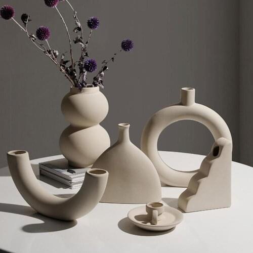 Nordic Ins Ceramic Vase Home Decoration Ornaments Crafts Vegetarian Ceramic Flower Pot Art Vases Home Decoration Ornament Gifts