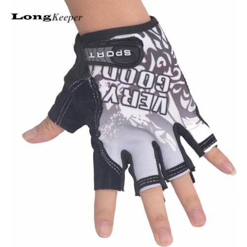 LongKeeper Classic Sports Gloves Semi-finger Outdoor Mittens Very Good Letters Fingerless Gloves Gym Men Women Work Out Guantes