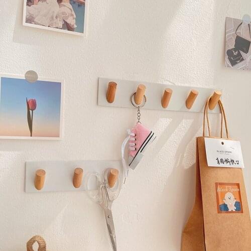 Coat Hook Natural Wooden Wall Hanger Hook Hat Clothes Bag Rack Storage Shelf Key Holder Organizer Hook for Hanging Hook