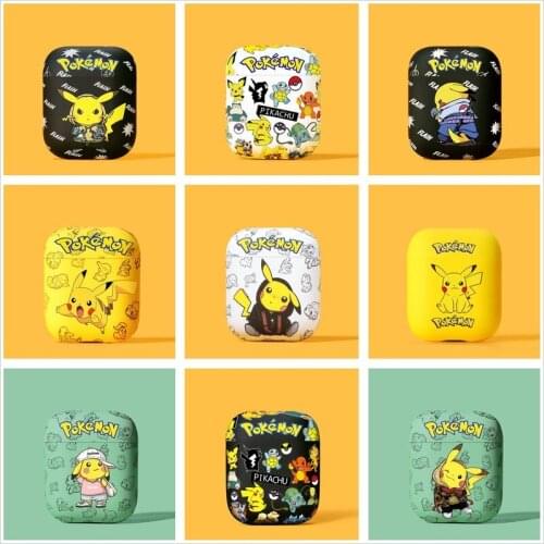 Pikachu Cute Cartoon AirPods 1/2/pro Box Silicone Pokemon Anti-drop Bluetooth Headset Fashion Protective Case Box Shipping Free