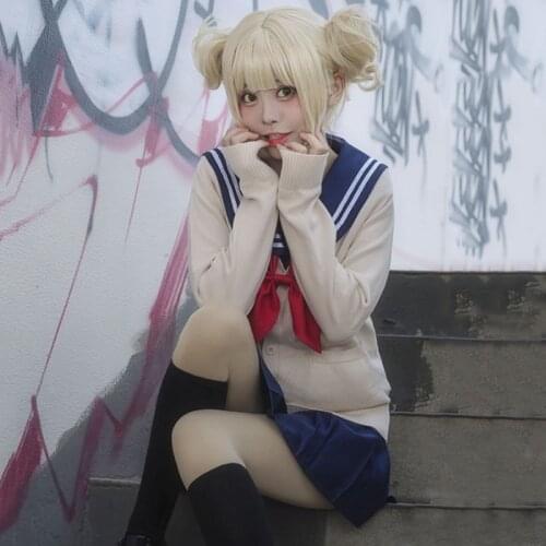 My Hero Academia Cosplay Boku No Hero Academia Himiko Toga JK Uniform Skirts Sweater Sweatshirt Cardigan Cosplay Costumes C62C49