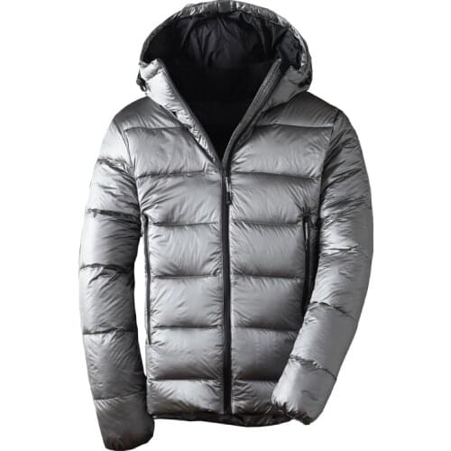 2019 Fashion Casual Men 90% White goose down Male warm Jacket Coats Solid Hooded Casual Thicken Outwear Winter Down Jacket