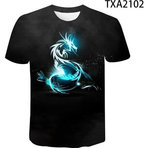 2020 New 3D Printed Dragon T Shirt Men Women Children Summer Fashion Short Sleeves T-Shirt Cartoon Anime Dragon Tops Cool Tee