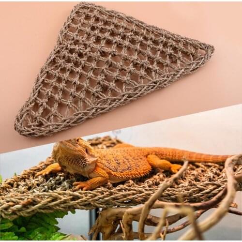 New Triangle Reptile Lizard Lounger Bearded Dragon Seaweed Hammock Swing Hanging Net For Anole Gecko Iguana Hermit Crab