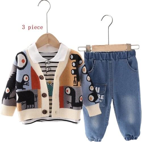 New autumn and winter boys' three piece set 1-4 years old baby leisure sports suit boys' sports suit 3-piece set