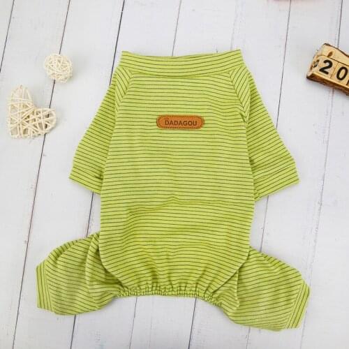 Pet Clothes Spring and Summer New Striped Dog Jumpsuits Pet Cat Four-legged Clothes Dog Costume