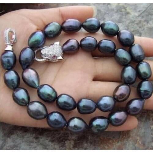 HUGE AAA+ 11-13MM South Sea Black Baroque Pearl Necklace 18 inch