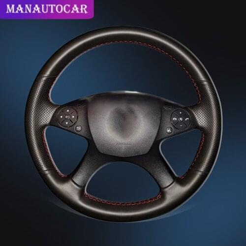 Car Braid On The Steering Wheel Cover for Mercedes Benz W204 C-Class 2007-2010 C280 C230 C180 C260 C200 C300 Auto Wheel Cover