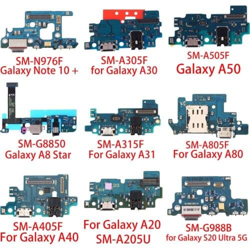 Original For Galaxy Note 10 Plus/A30/A50/A8 Star/A31/A80/A40/A20 /S20/S20/A52/A72 A70 Ultra/S8 G950F/M30sUSB Charging Port Board