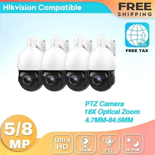 PANOEAGEL PTZ IP Camera 5MP 8MP 18X-30X ZOOM Mini Speed Dome Outdoor IR 50M H.265 CCTV Security Camera IP ONVIF Alert 4pcs/lot