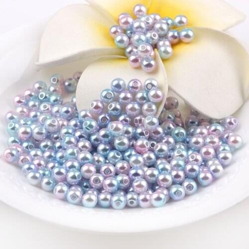 Round Plastic Imitation Pearl Gradient Magic Colorful Party DIY Handmade Bead String Making Birthday Decorations