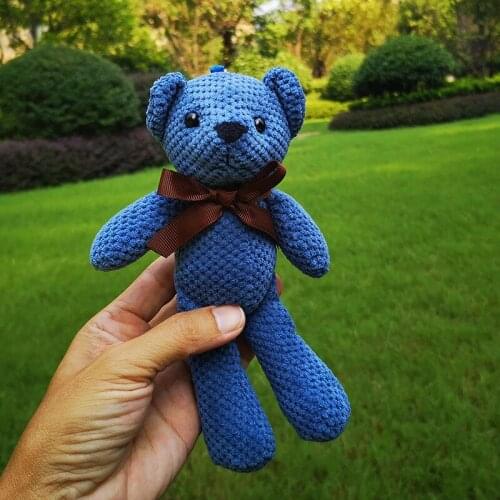 18-20CM Teddy Bear Stuffed Plush Toys Cute Dress Rabbit Pendant Dolls Gifts Birthday Wedding Party Decor Childrens Gifts Bunny