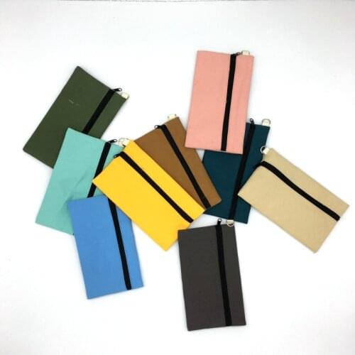 Simple canvas ladies coin purse key bag zipper jewelry earphone coin bag credit card holder mobile phone bag holiday gift