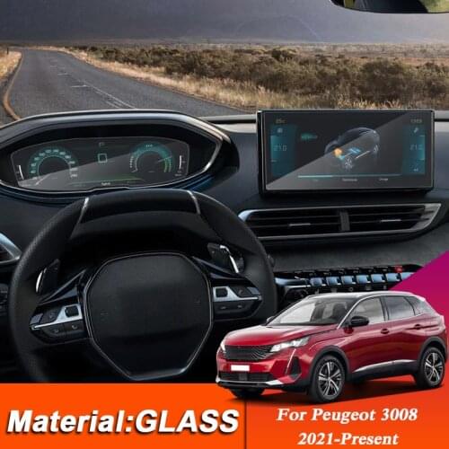 Car Styling GPS Navigation Screen Glass Protective Film Sticker for Peugeot 3008 2021-Present Dashboard Display Film Accessories