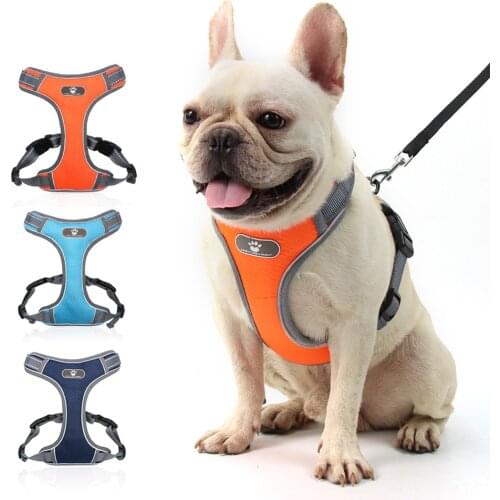 Reflective Dog Harness Vest No Pull Puppy Dogs Cats Harness Adjustable Mesh Vest Pet Harness And Leash Set Dog Accessories