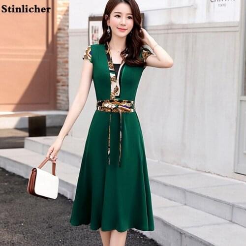 Plus size summer fashion print chiffon dress women sleeveless V-neck slim bandage tunic dress ladies midi long dress Robe femme