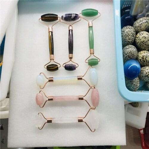 1PC Natural Double Head Crystal Face Massager Facial Tool Quartz Massage Roller Reiki Stick Women Health Gift Selection