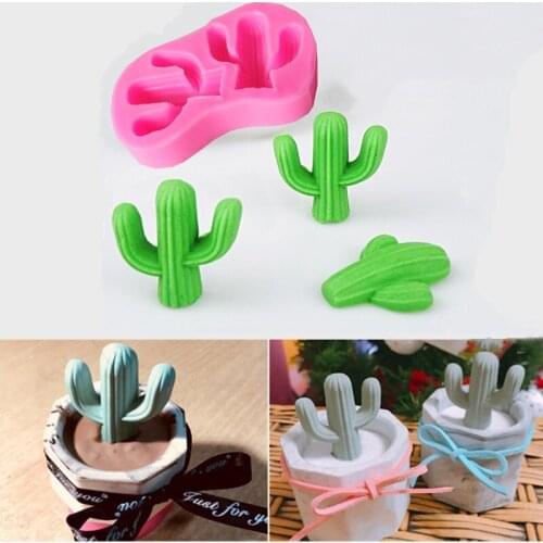 1PCS Cactus Shape Silicone Lace Cake Mold,Ice ,Jelly Candy Fondant Bakware DIY Tool D048