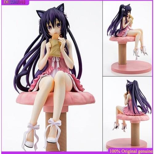100% Original:DATE A LIVE Yatogami ToHka Pink cat style 18.5cm Action Figure Anime Figure Model Toy Figure Collection Doll Gift