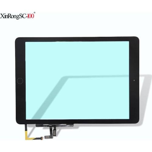 100% Tested For iPad 5 For iPad Air 1 Touch Screen A1474 A1475 A1476 Digitizer TP IC with Home Button Adhesive Front Glass