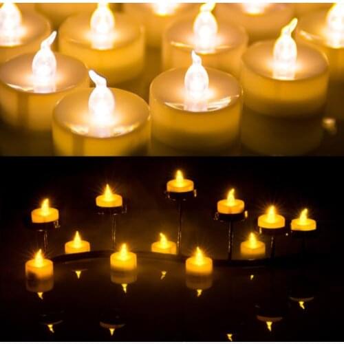 120 pcs Christmas Flameless LED Amber Yellow Battery Tea Light Tealight Tea Candles Party Wedding Candle Decorative
