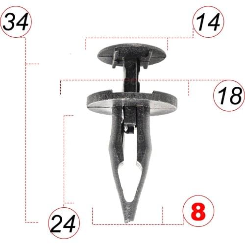 20pcs 8mm ATV Motorcycle Accessories Nylon Fairing Trim Panel Fasteners Clip Rivets For Honda Yamaha Suzuki Kawasaki