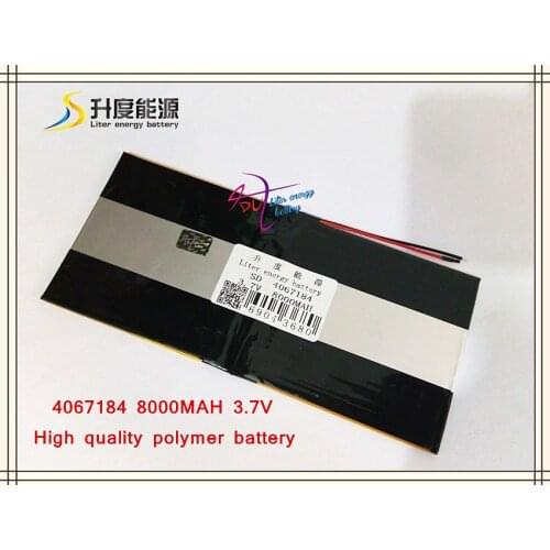 3.7V 8000mAH SD 4067184 (polymer lithium ion / Li-ion battery ) for tablet pc,POWER BANK,E-BOOK