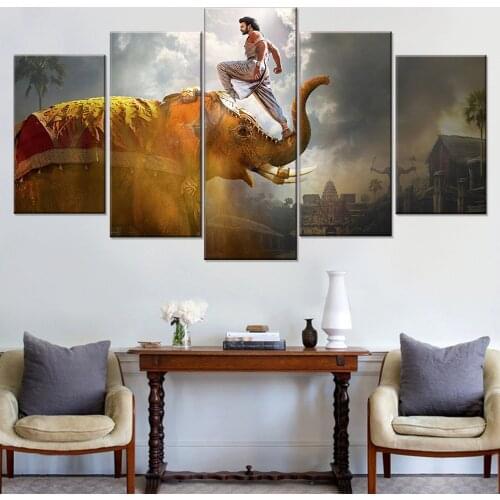5 piece canvas painting elephant Thailand art HD posters and prints canvas painting for living room