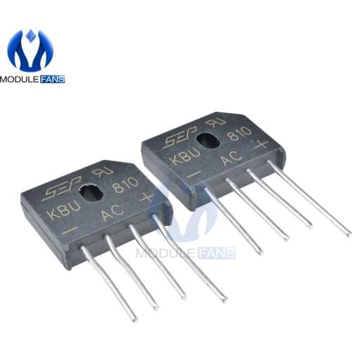 5PCS High Temperature Soldering Diy KBU810 KBU-810 8A 1000V Diode Bridge Rectifier Single Phase Bridge Rectifier Electronic