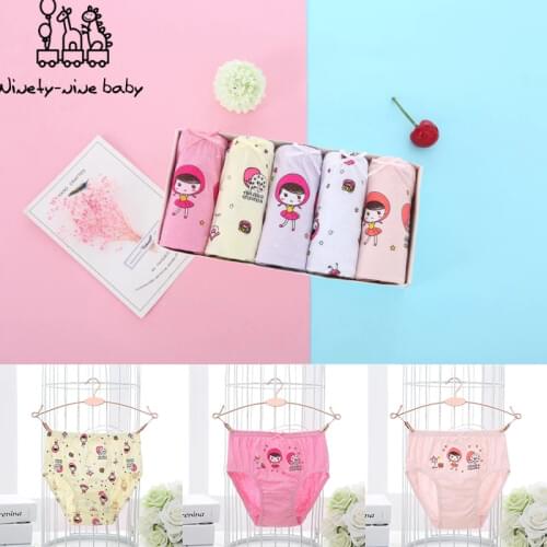 6Pcs/Lot Cotton Baby Girls Briefs High Quality Panties Kids Lovely Cartoon Comfortable Underwear Children Breathable Underpants