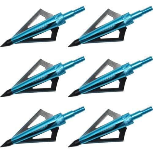 6pcs Arrow Broadheads 100Grain 3 Blade - Fits Crossbow and Compound Bow Hunting