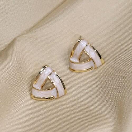 AINAMEISI S925 All Season New Alloy Trendy Simple Womens Fashionable Gift Party Wedding Latest Stud Earrings Designs