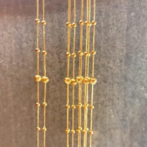 MADALENA SARARA 18k Yellow Gold Women Bracelet Geometric Chain High Quality Au750 Yellow Gold Bracelet