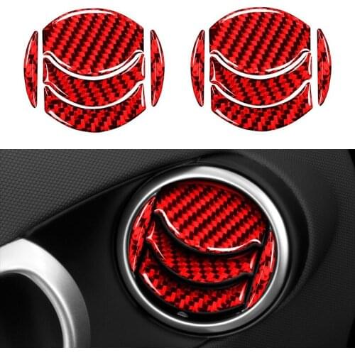 For Nissan 350Z 2006-2009 Carbon Fiber Sticker Air Outlet Conditioning Vent Covers Exhaust Air Outlet Sticker Trim Frame